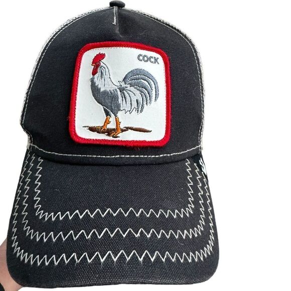 Goorin Bros Rooster Trucker Snapback Hat - Black - Picture 1 of 6